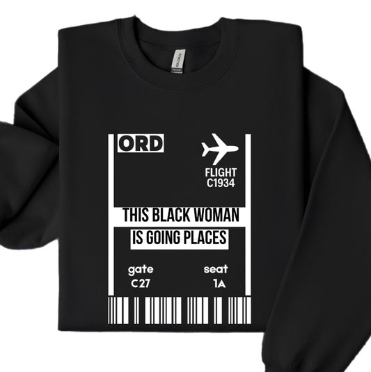 Departures Boarding Pass Sweatshirt in black